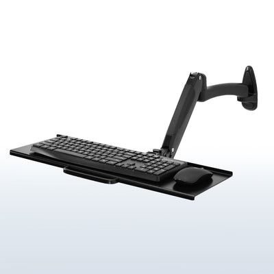 Adjustable wall mount keyboard tray.