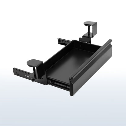 16 inch Clamp-On Sliding Pull-out Drawer without Shell for Office Desk, Storage Organizer for Sit Stand Workstation
