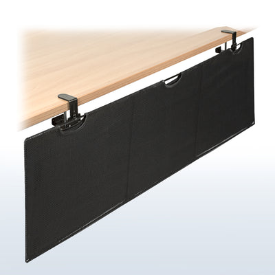 Durable clamp-on desk skirt for extra storage and cord management.
