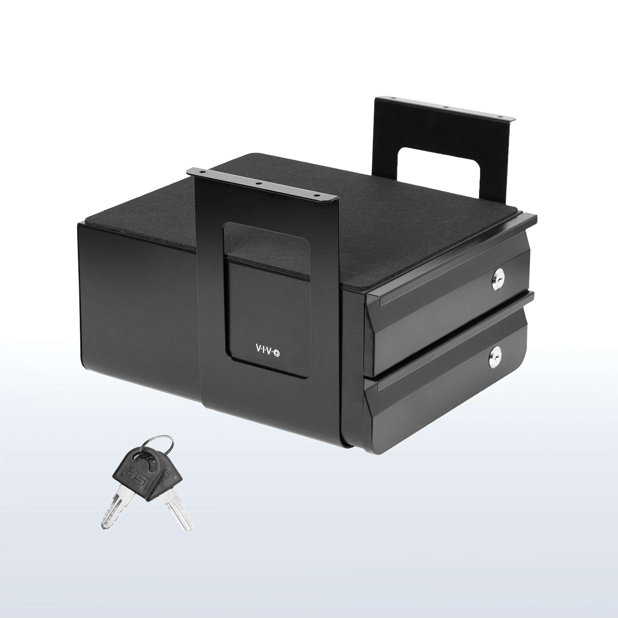 Secure Under Desk Pull-Out Locking Drawer with Keys