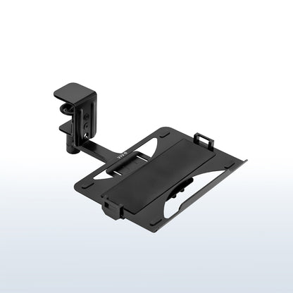 Black Single Clamp Rotating Laptop Tray for home or office use.