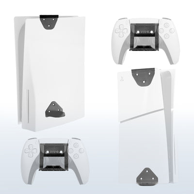 2-in-1 (Wall & Desk) Mount Designed for PS5 & PS5 Slim + 2 Controller Mounts