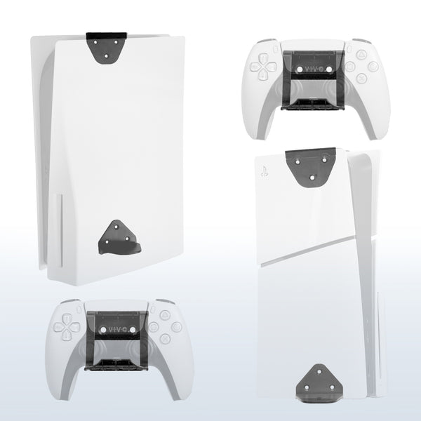 2-in-1 (Wall & Desk) Mount Designed for PS5 & PS5 Slim + 2