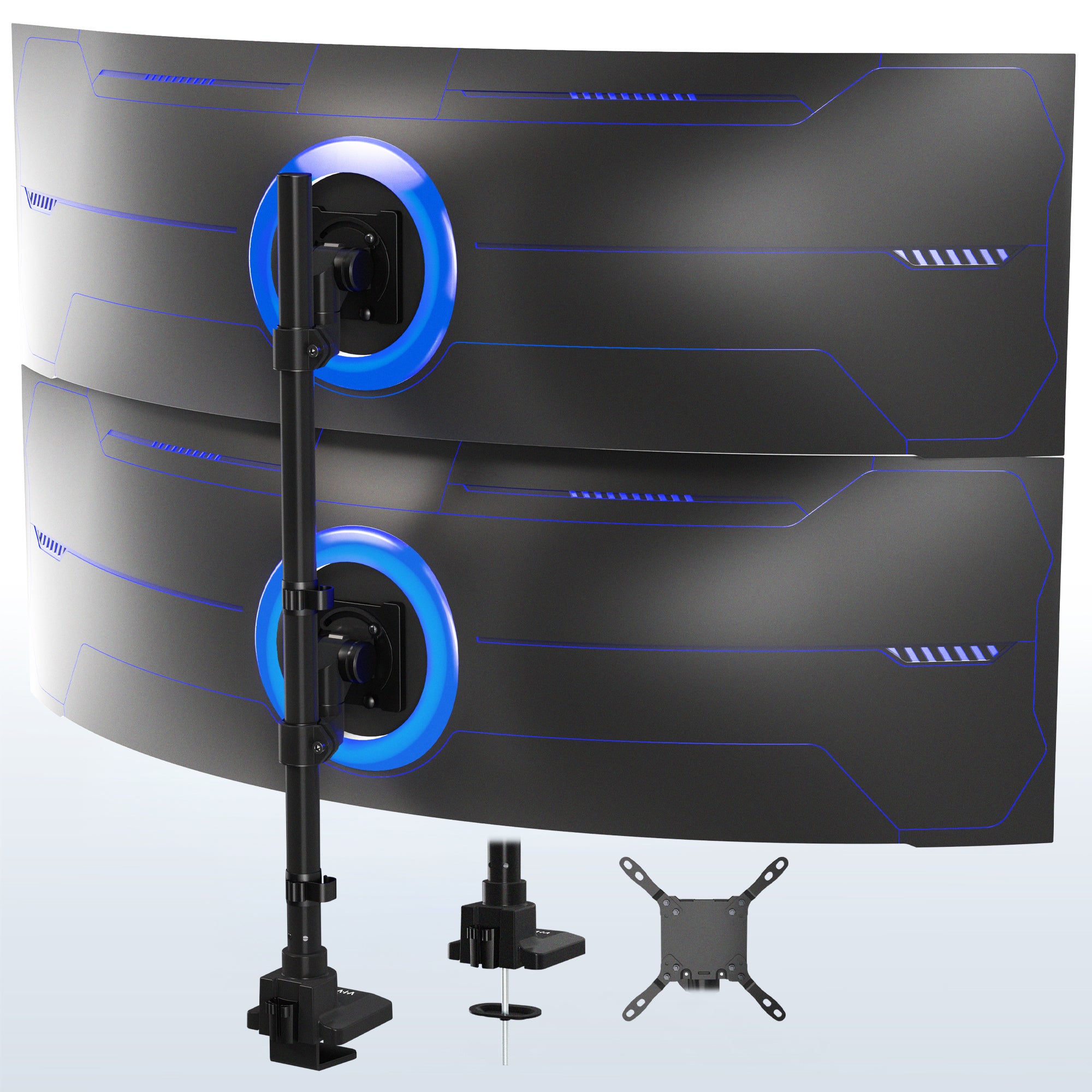 Dual Ultrawide Vertical Monitor Desk Mount with Arms - Thumbnail 5