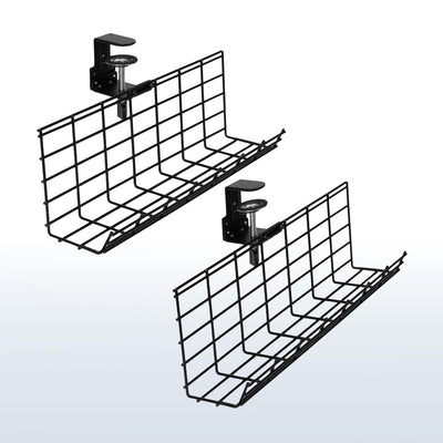 Clamp-on desk cable management organizer hanging racks.