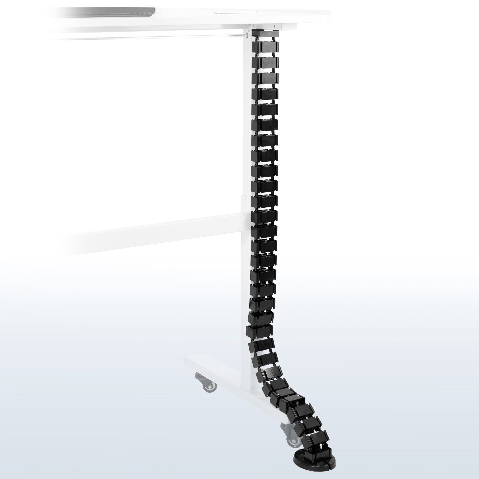 This flexible cable strip provides modern and attractive desk-to-floor cable management for your work area, perfect for height adjustable and standard desks alike. 