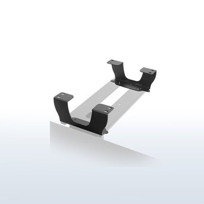 Dual spacer brackets for under-desk keyboard tray mount.