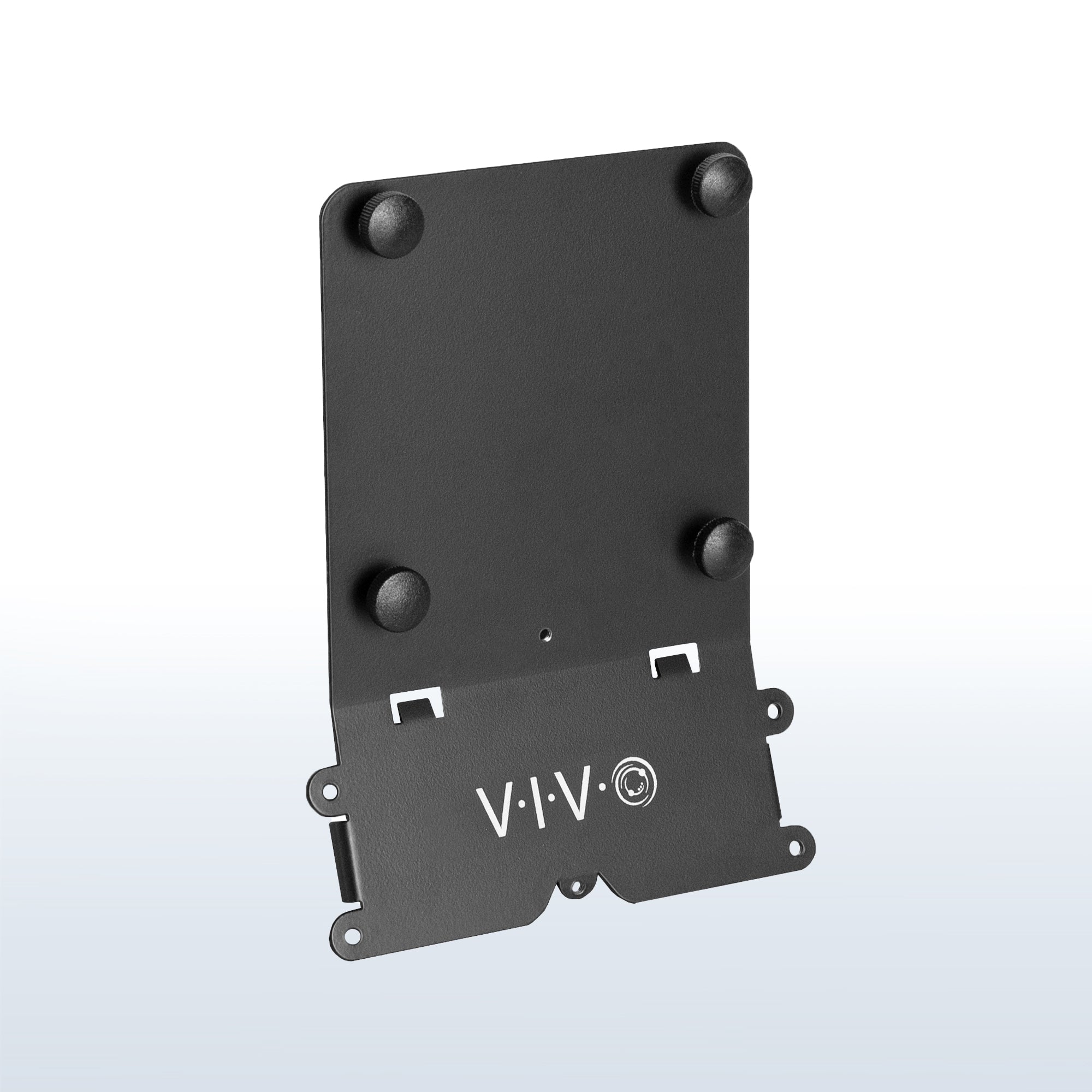 Sturdy VESA-compatible adjustable adapter bracket kit for securing a stand or wall mount.
