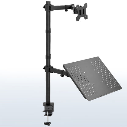 Sturdy single monitor and laptop extra tall desk mount.