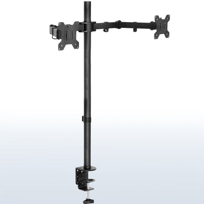 Sturdy dual monitor extra tall desk mount.