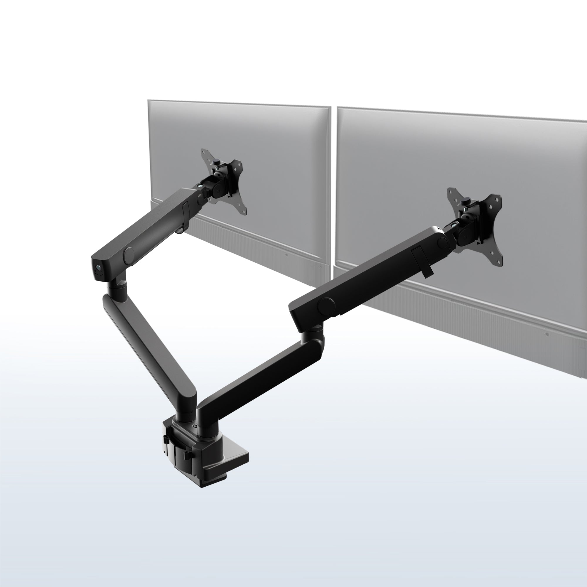 Pneumatic Arm Dual Monitor Desk Mount