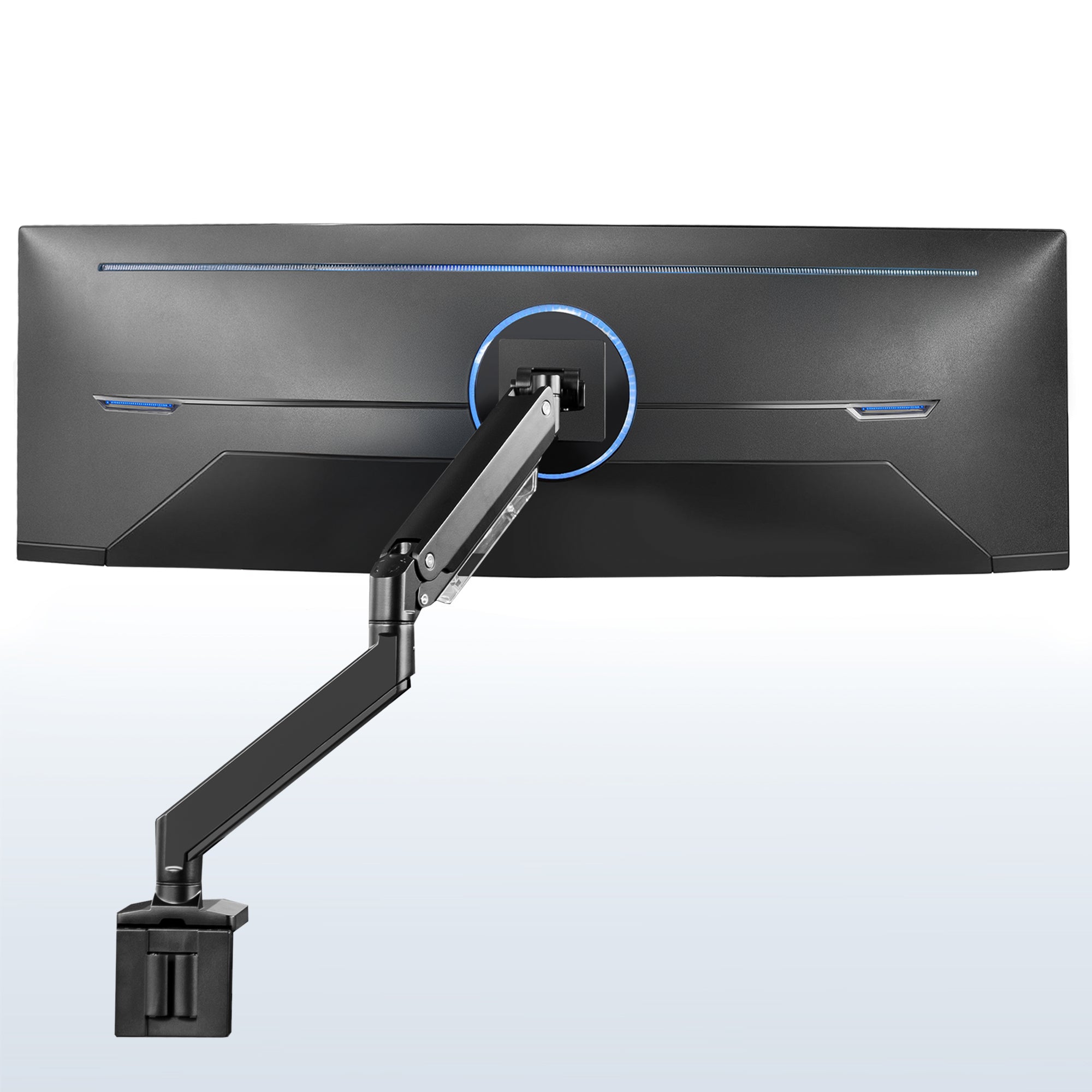 Pneumatic Arm Single Monitor Desk Mount with USB - Up to 49" Screens