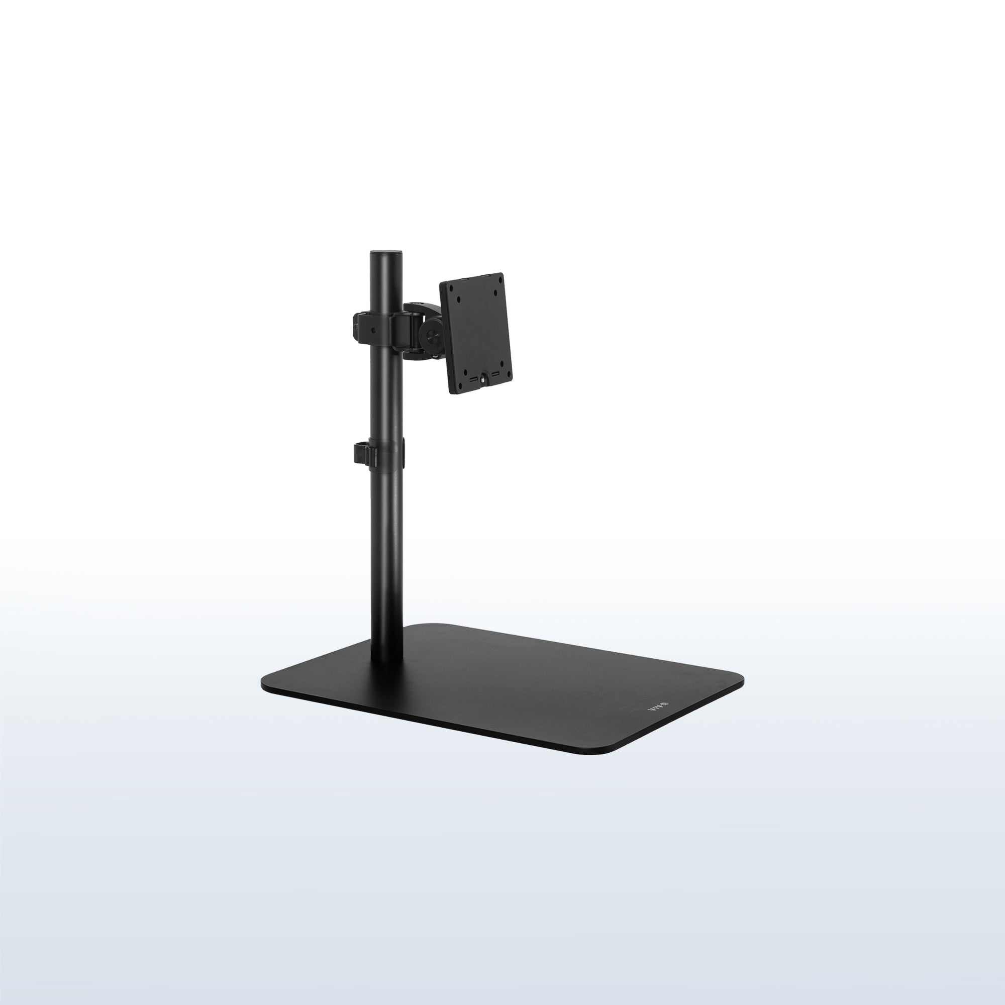 Black curved monitor with stand on a white background