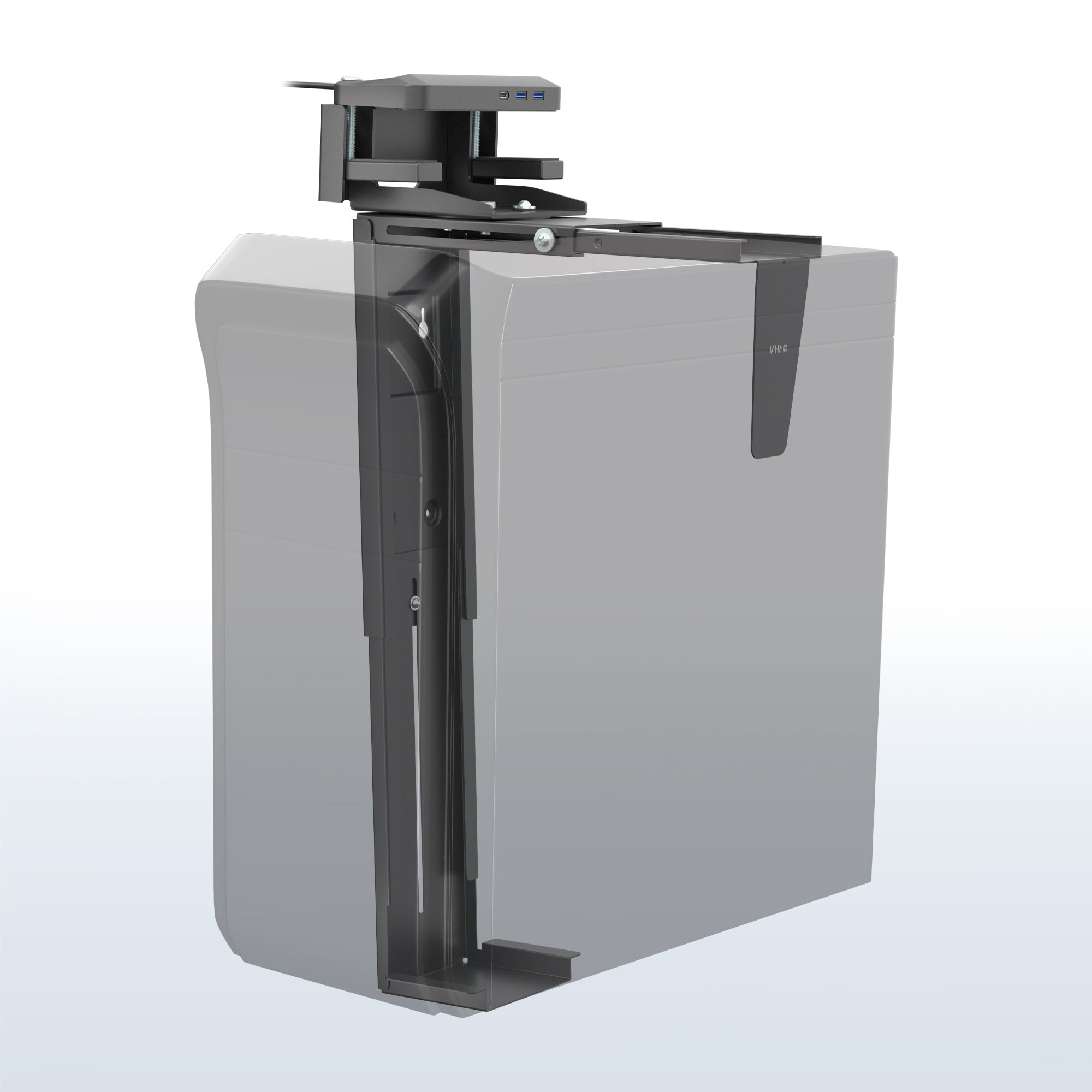 Computer Column Mount Large Clamp-on Desk and Wall PC Mount with USB Ports – VIVO - desk ...