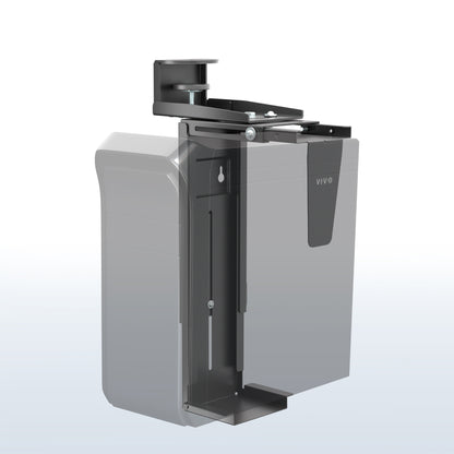 Simple Clamp-on PC Mount on a white and blue gradient background