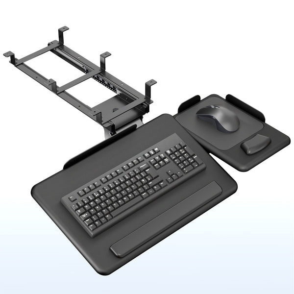Under Desk Tilting Keyboard Tray with Independent Mouse Pad – VIVO