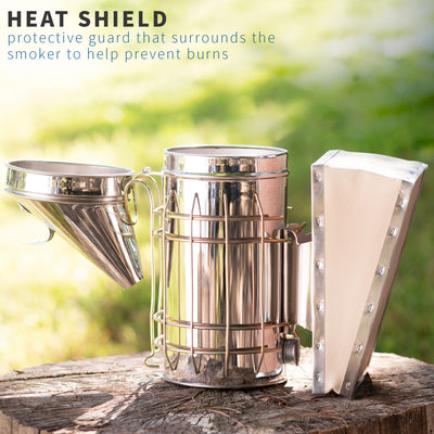 Stainless Steel Beehive Smoker with Heat Shield