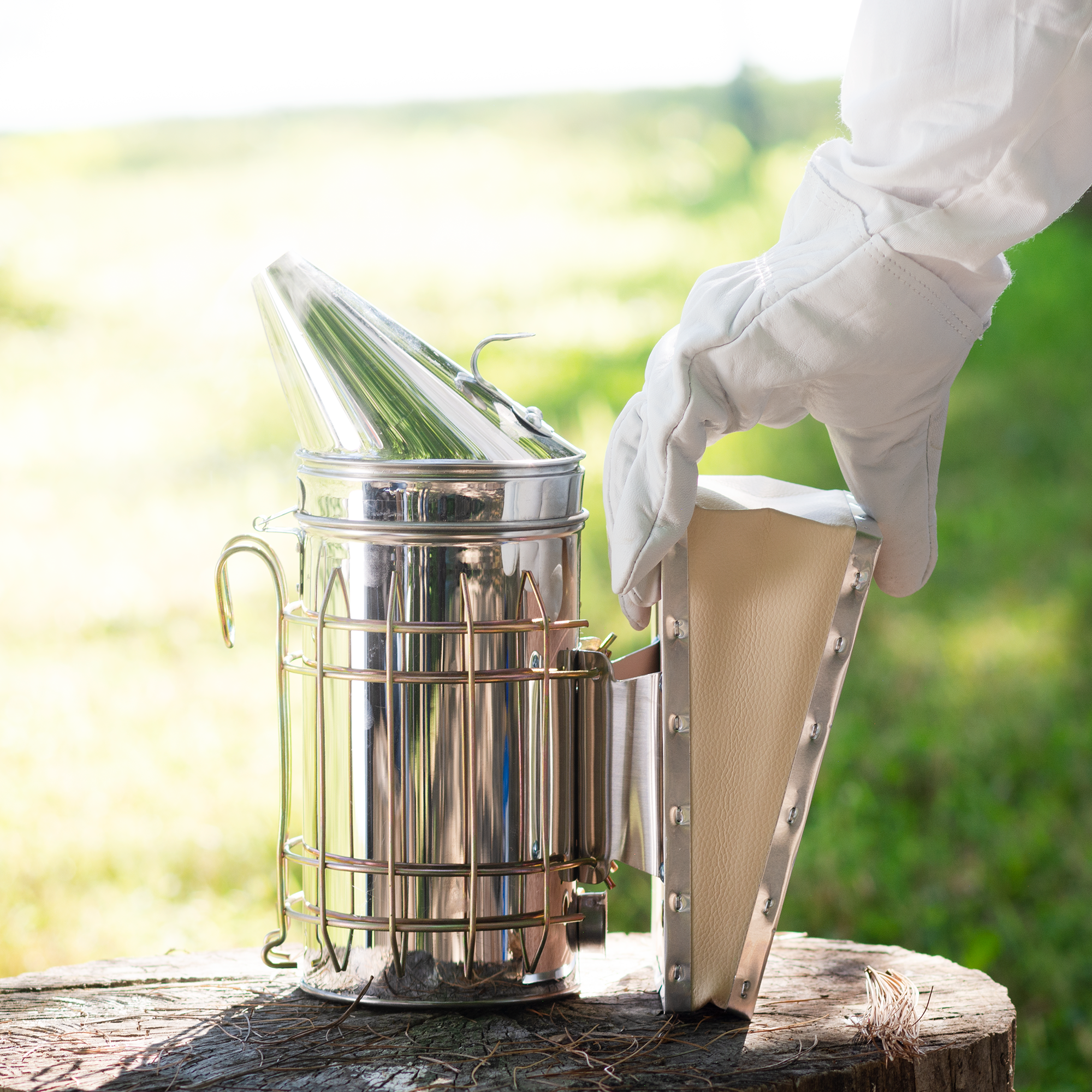 Stainless Steel Beehive Smoker with Heat Shield