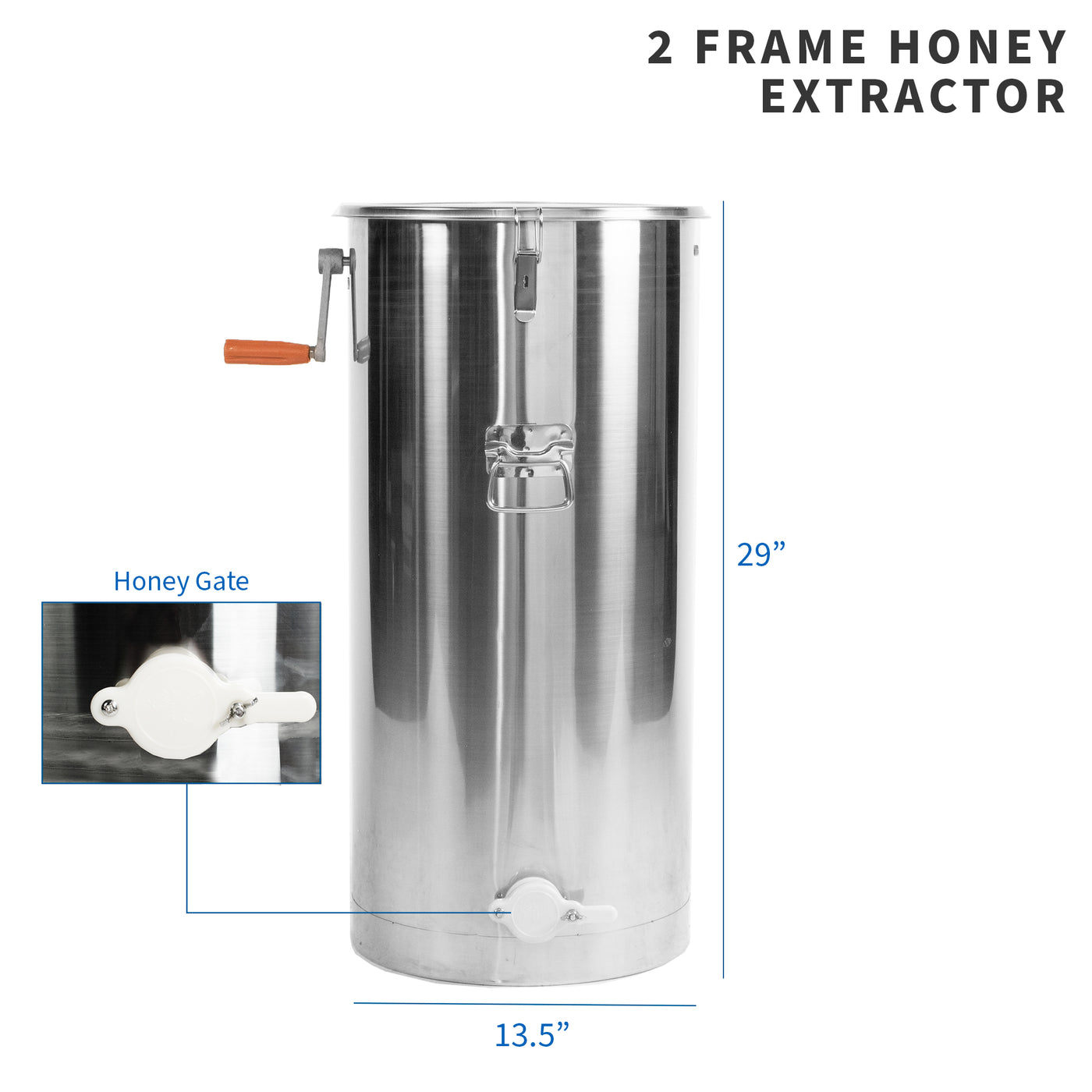 Two Frame Stainless Steel Honey Extractor