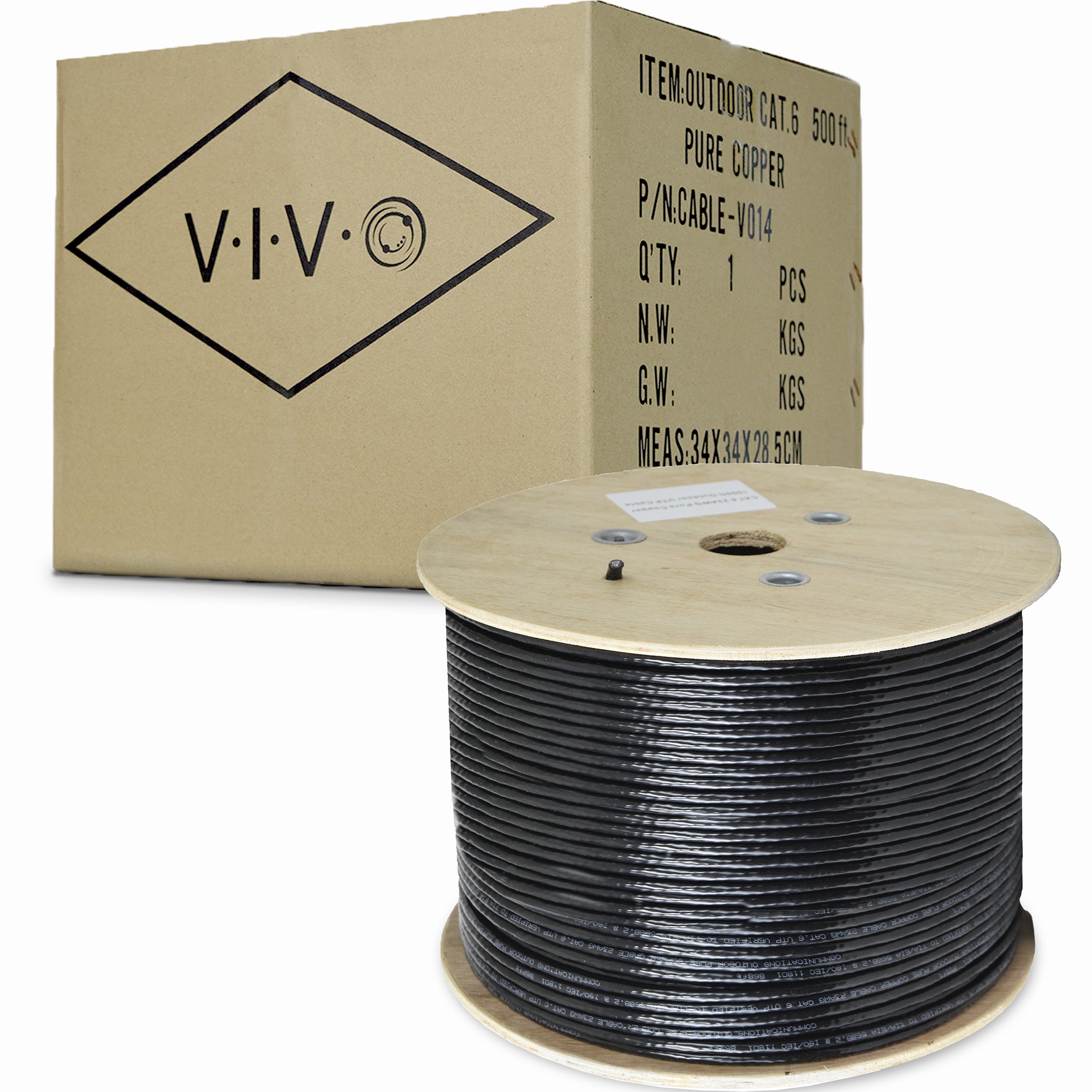 Black 500ft Cat6 Full Copper Ethernet Cable