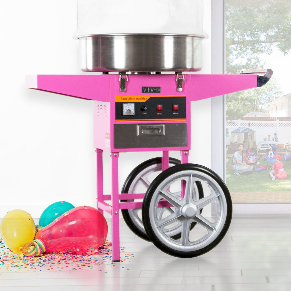 Electric Commercial Cotton Candy Machine with Cart and Bubble Shield ...