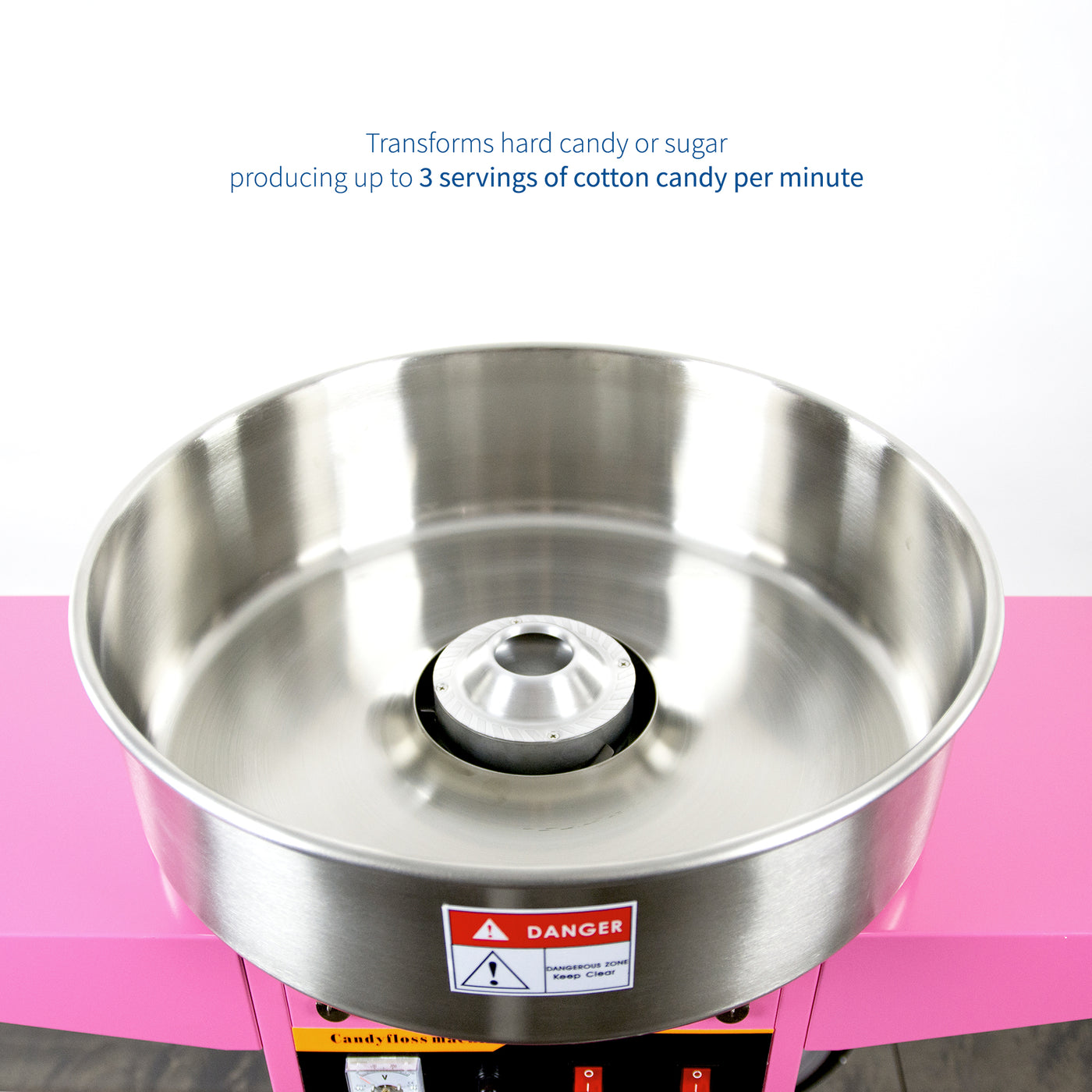 Electric Commercial Cotton Candy Machine with Cart and Bubble Shield ...