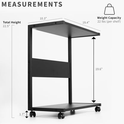 Black PC Cart with Storage