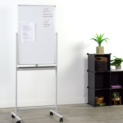 Mobile double sided whiteboard.