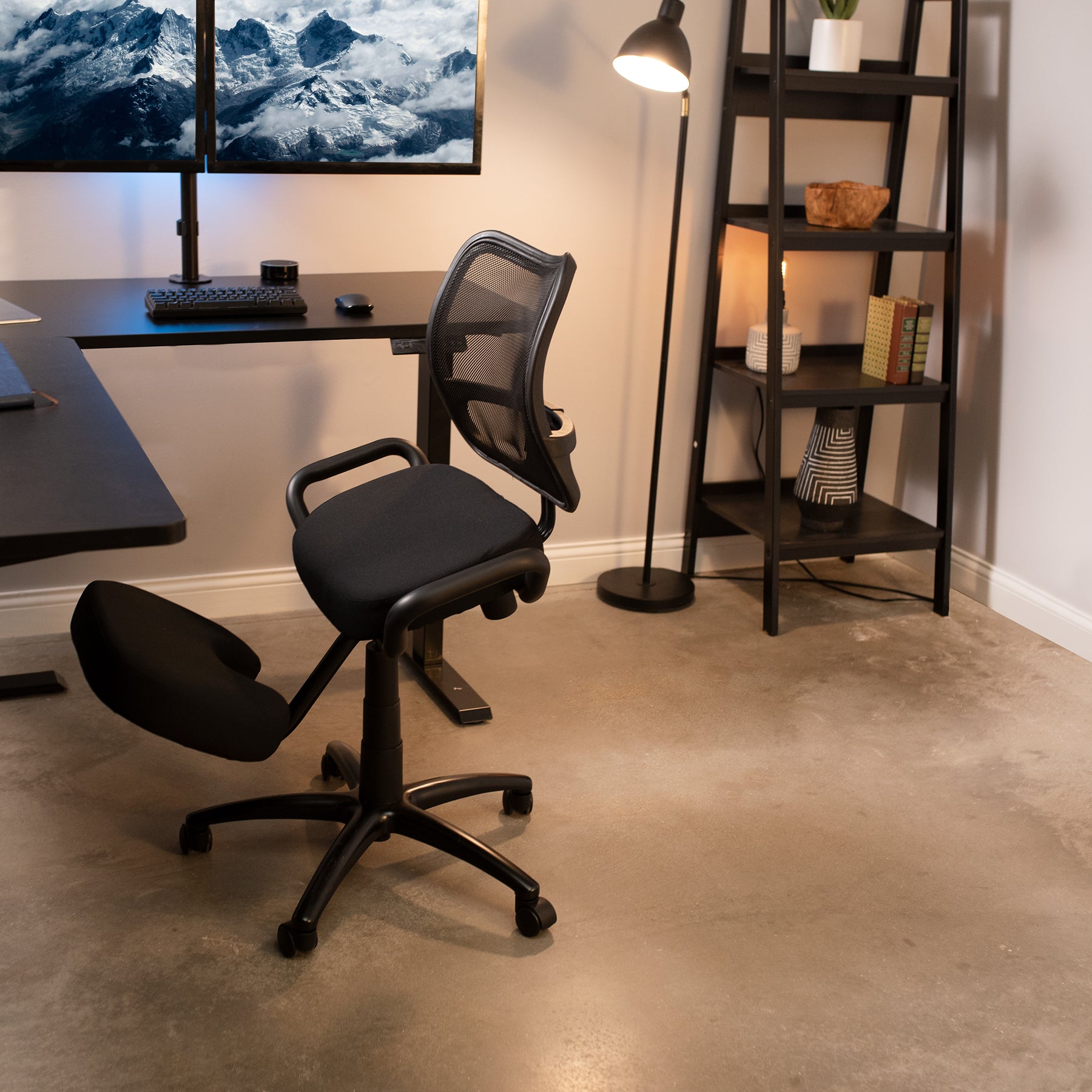 Black Swivel Kneeling Chair with Wheels – VIVO - desk solutions, screen  mounting, and more