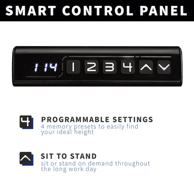 Four programmable settings to lock in the most ergonomic heights for sitting and standing throughout the work day.