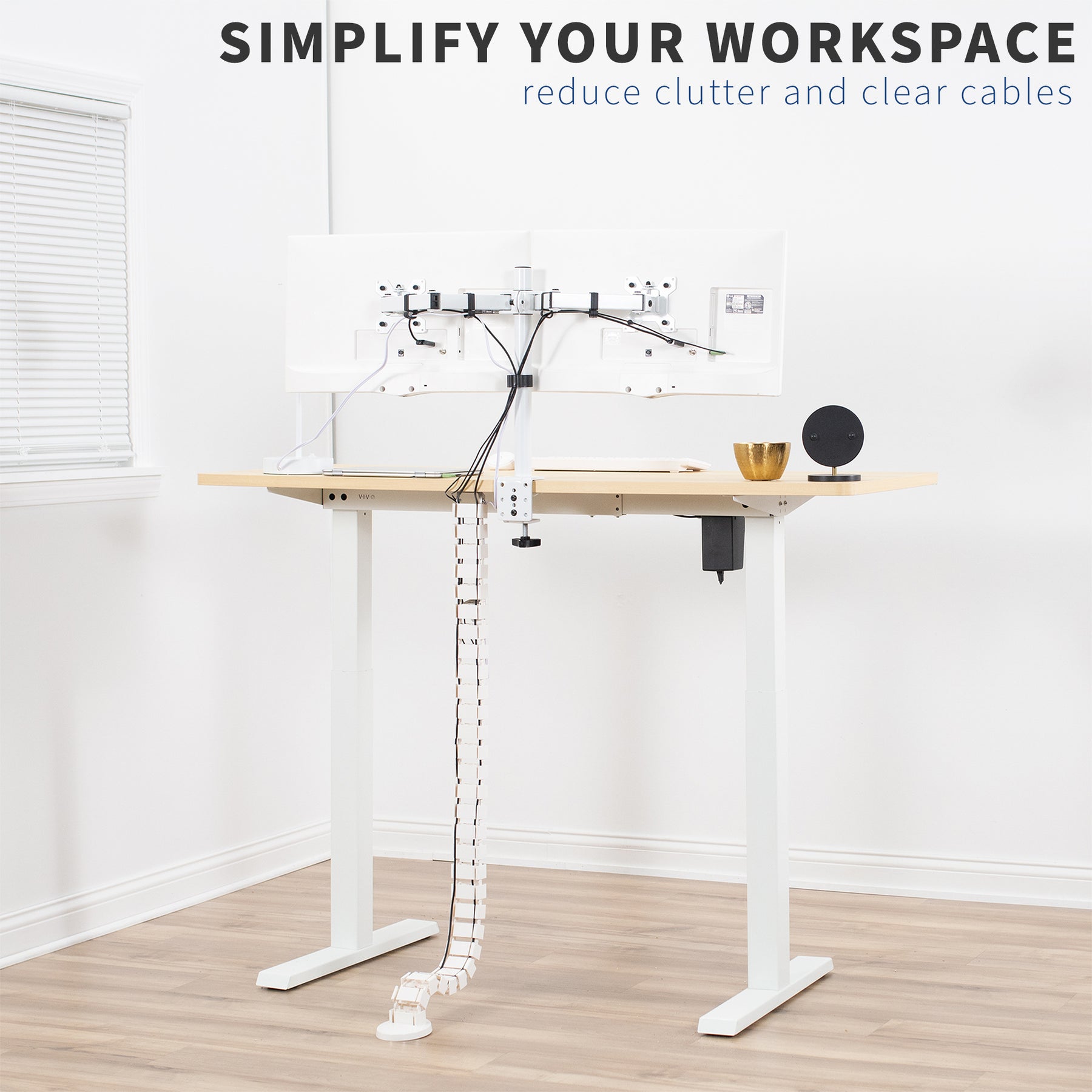 Clamp-on Vertebrae Cable Management Kit for Desk – VIVO - desk solutions,  screen mounting, and more