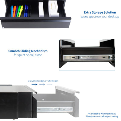 Pull Out 18” Under Desk Drawer – VIVO - desk solutions, screen mounting ...