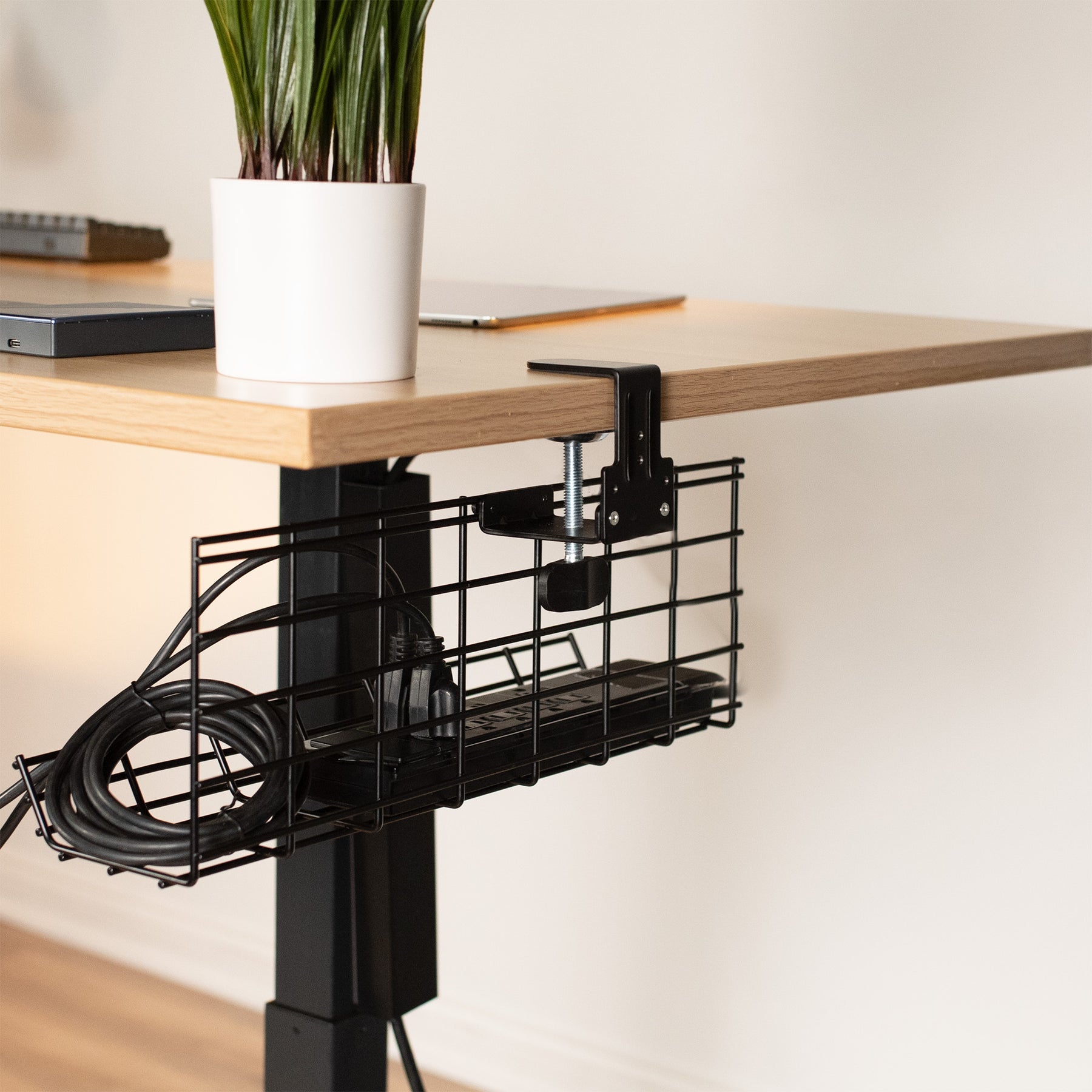 VIvo Black Clamp-on 60in Cable Management Desk Organizer