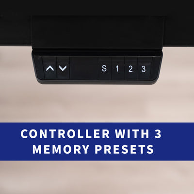 Controller panel with three memory presets and a power saving mode.