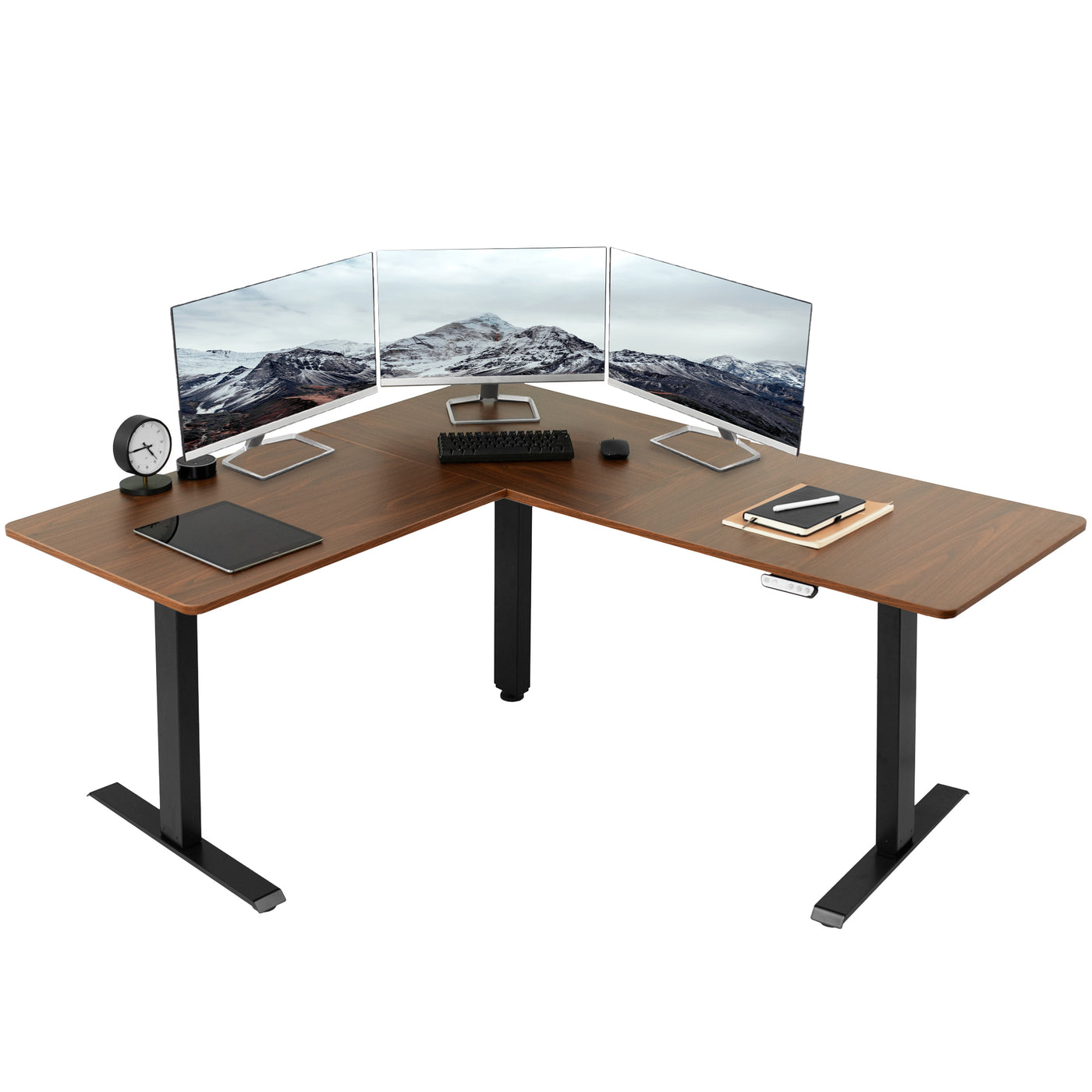 Electric Height Adjustable Standing Desk, Height Adjustable Ergonomic  Desk,Splice Board Desk, Stand Up Desk Workstation,55 Vintage Brown Top