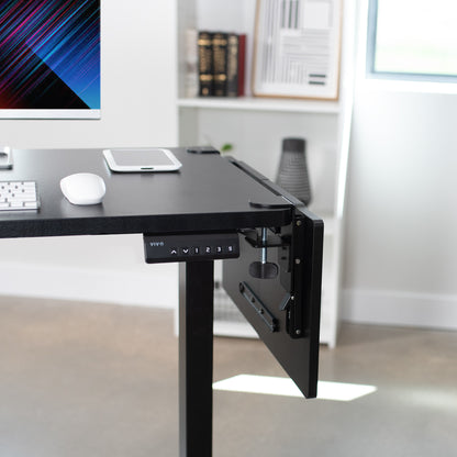 Clamp-on 24 x 12 inch (14 Including Clamps) Desk Extender, Foldable Keyboard Tray, Table Mount for Sit Stand Desks