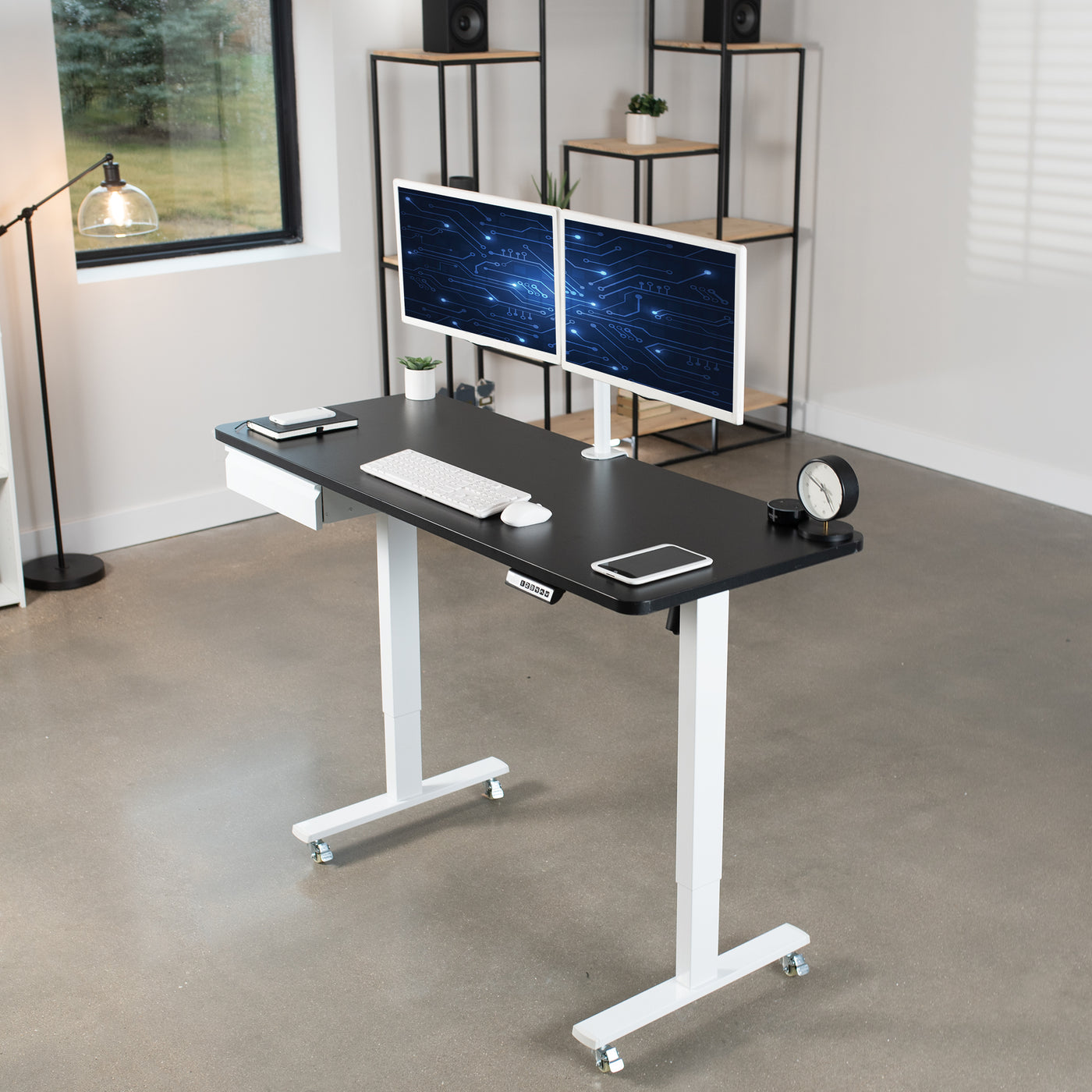 60" x 24" Electric Desk with Drawer Accessory Kit