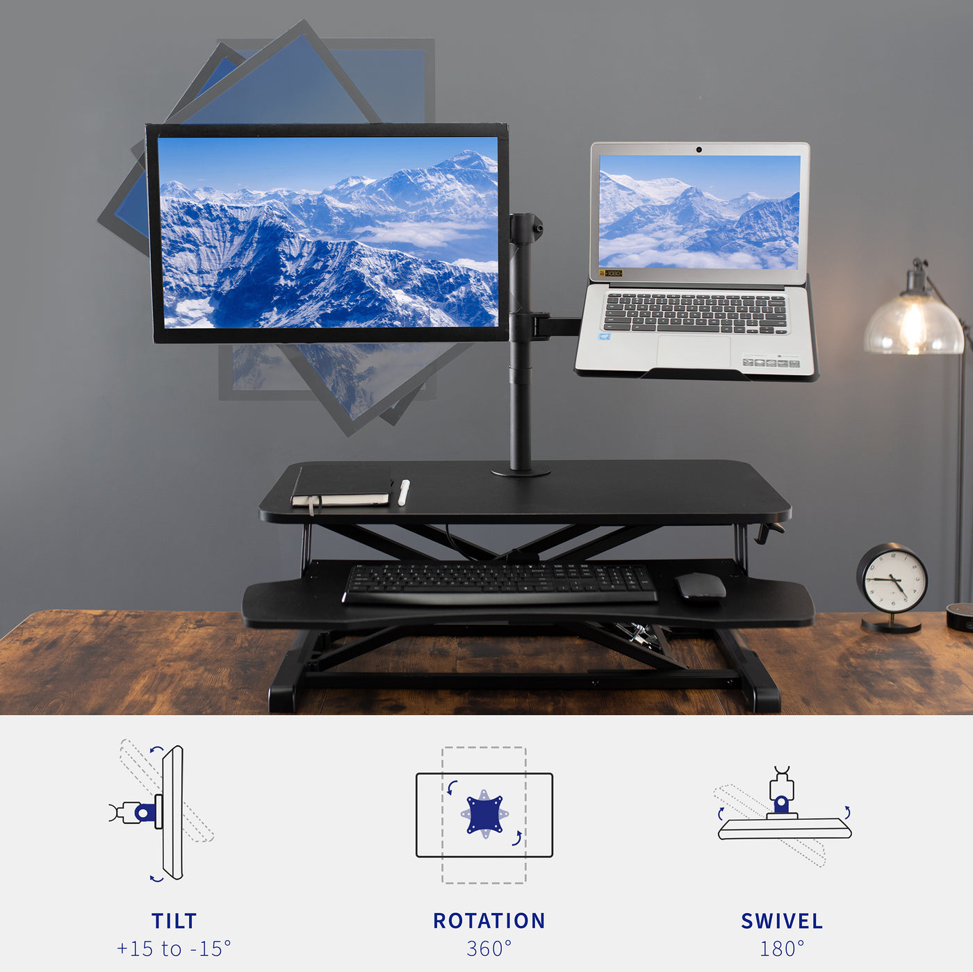 Standing Desk Converter – VIVO - desk solutions, screen mounting, and more