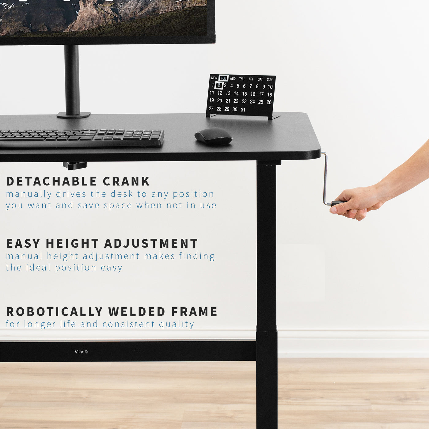  VIVO - Tablero de mesa universal de 43 x 24 pulgadas para  escritorio de oficina u hogar con altura ajustable. : Productos de Oficina