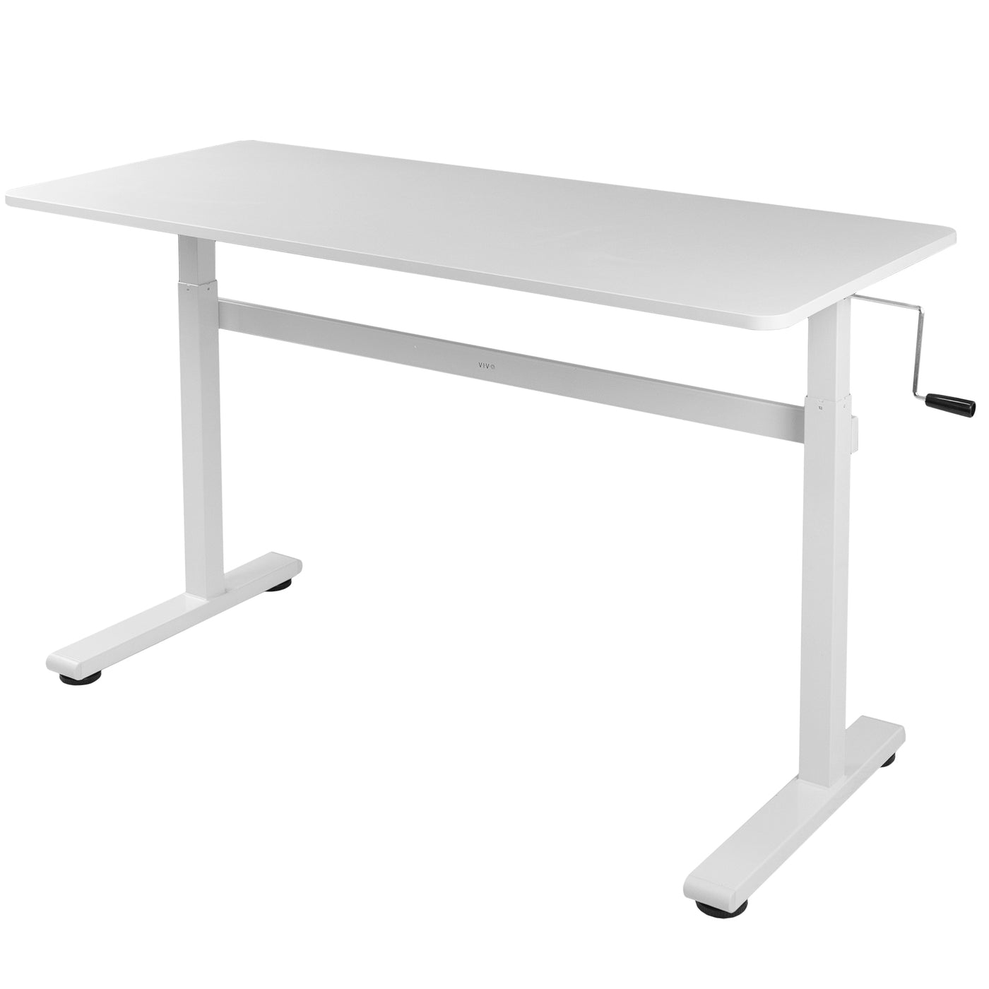 White Crank Height Adjustable 55” Desk