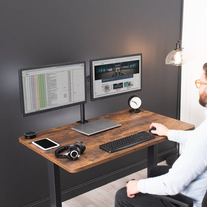 Sturdy rustic desk tabletop for sit or stand electric or manual desk frames.