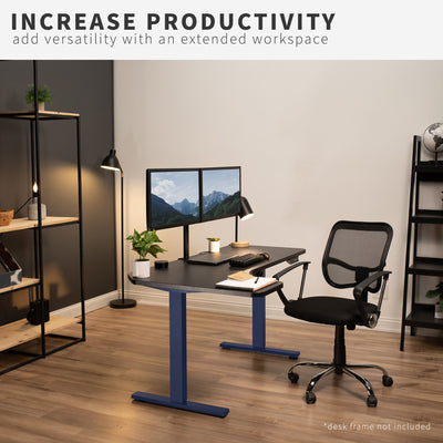 Sturdy corner desktop table top for increased productivity.