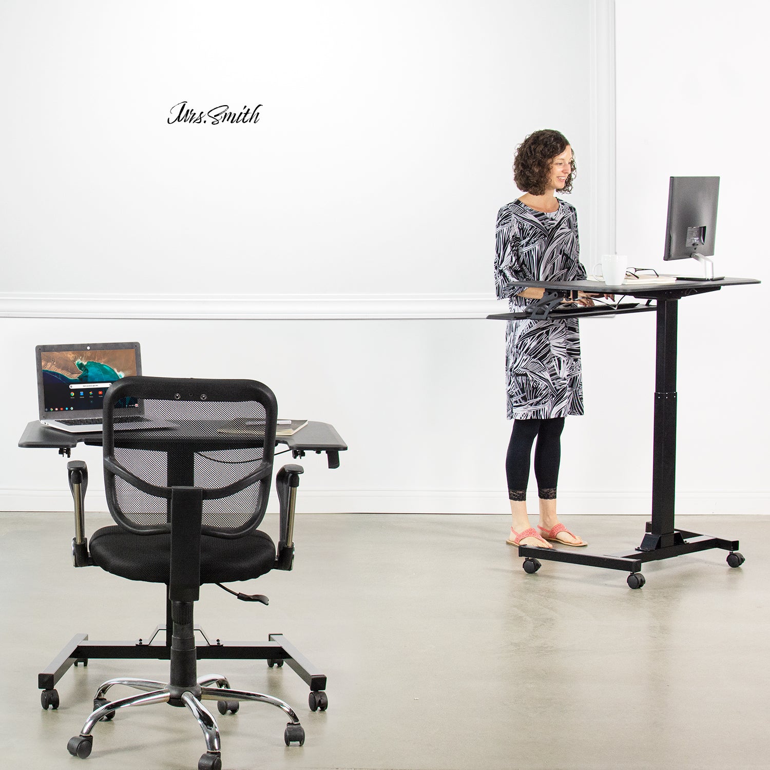 Vivo 36 Wide Compact Electric Adjustable Height Sit Stand Desk- Black –  Ergo Standing Desks