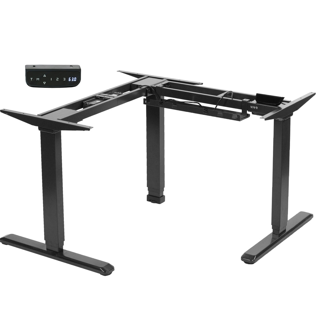 Black Electric Multi Motor Corner Desk Frame with Touch Screen Memory –  VIVO - desk solutions, screen mounting, and more