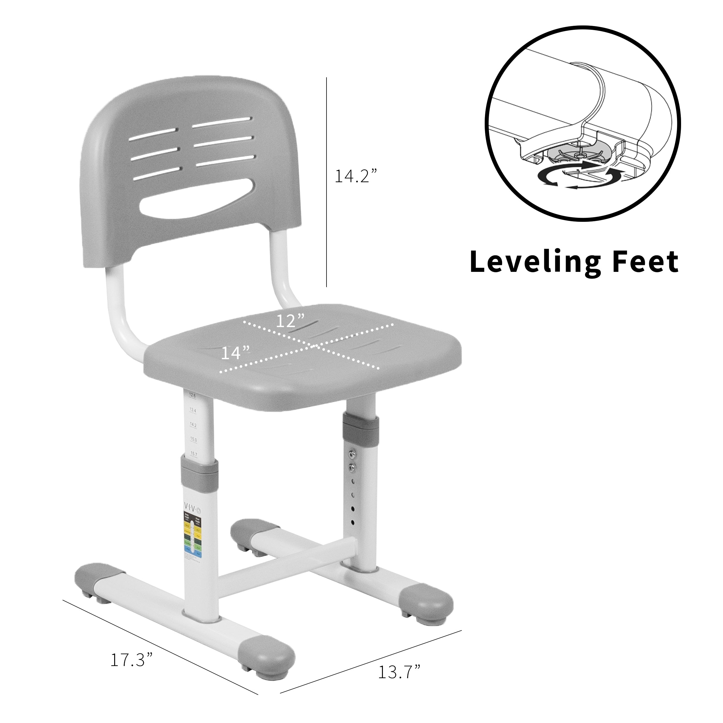 Kids comfortable height adjustable ergonomic desk seat chair for children.