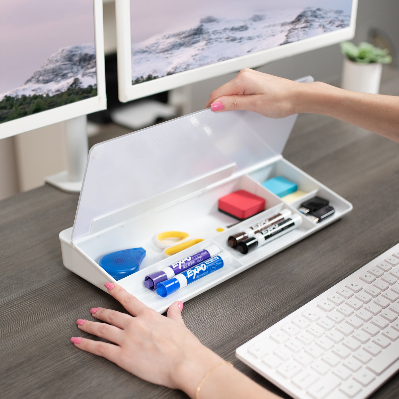 Dry erase board table top drawer from VIVO.