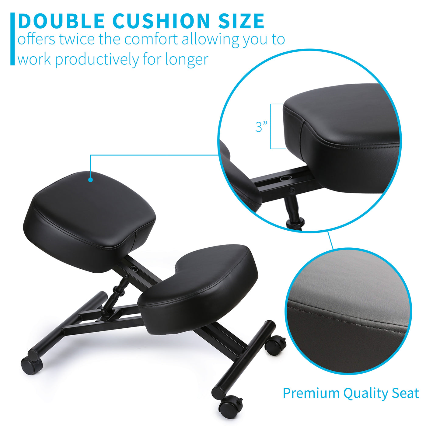 Ergonomic Kneeling Chair with Back Support,Premium Kneeling Chair for Home  Office,Adjustable Angled Seat & Knee Pads,Improvement Posture Chair Cross