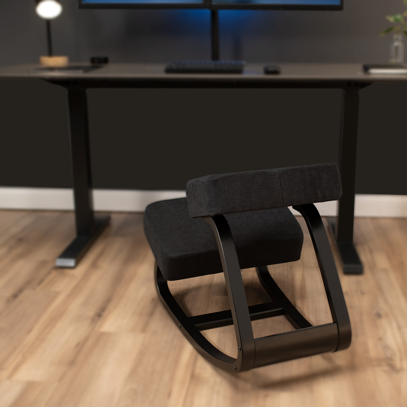 Modern office kneeling chair with rocking capabilities.