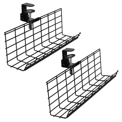 Clamp-on desk cable management organizer hanging racks.