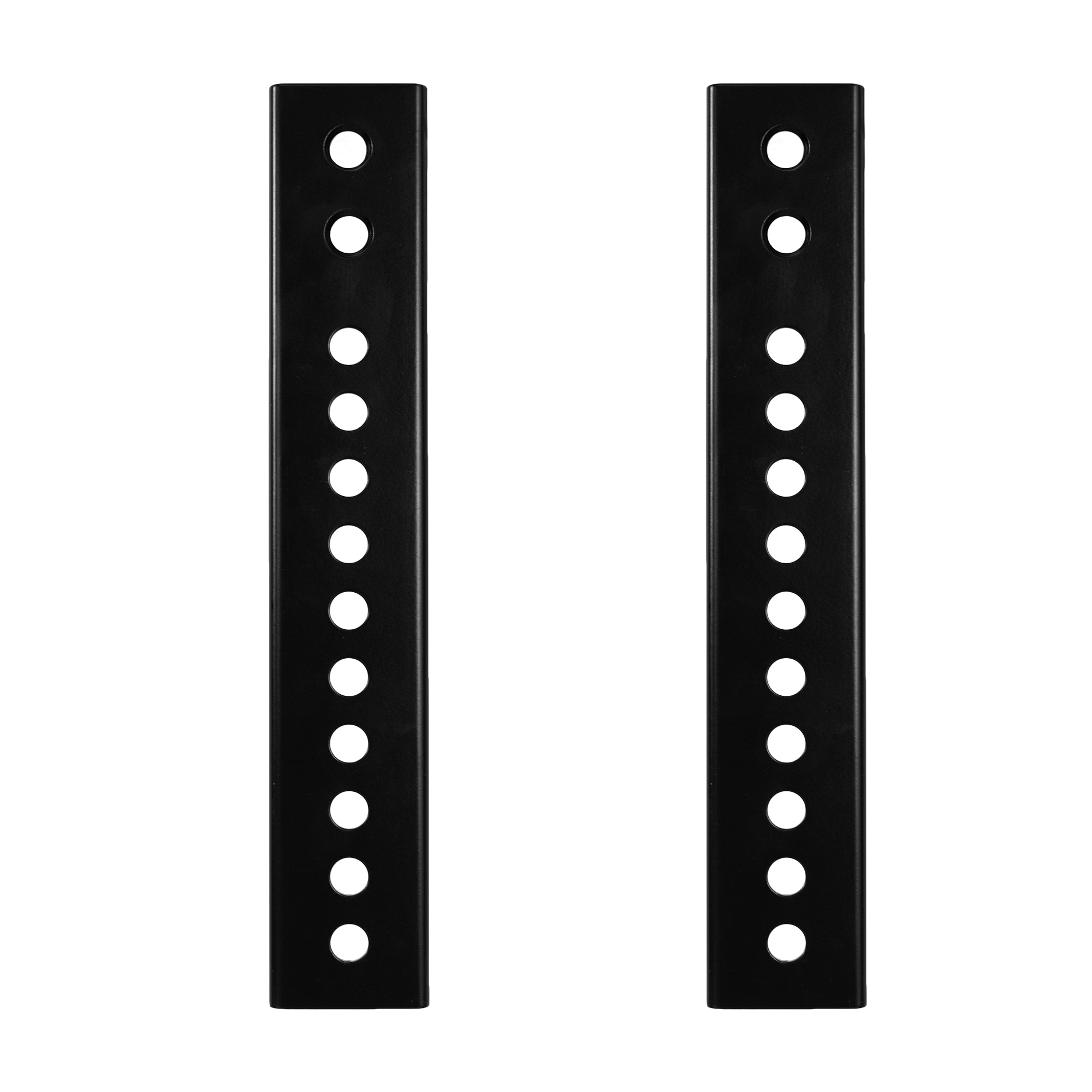 Vertical overhead VESA plate extender brackets.